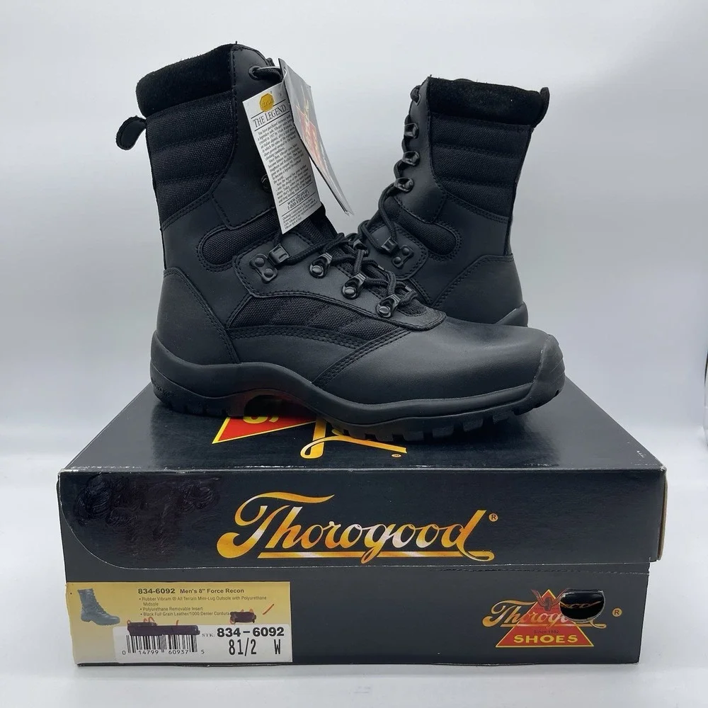 Thorogood 834-6092 Men's Size 8.5 W Black Leather 8
